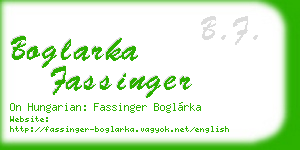 boglarka fassinger business card